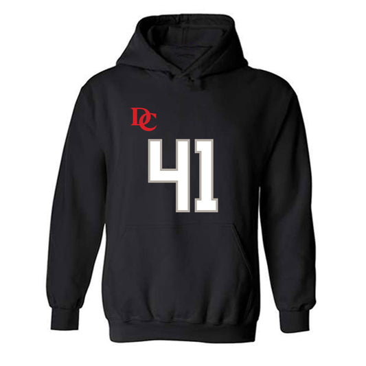 Davidson - NCAA Football : Darryn Kindles - Black Replica Shersey Hooded Sweatshirt