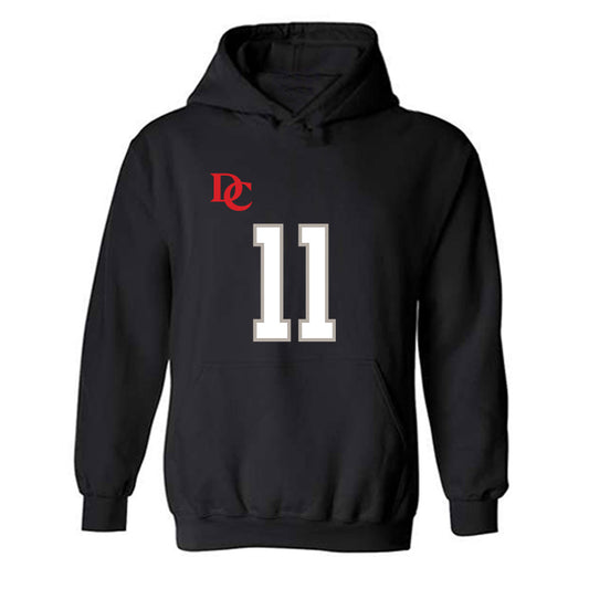 Davidson - NCAA Football : Brody Reina - Black Replica Shersey Hooded Sweatshirt