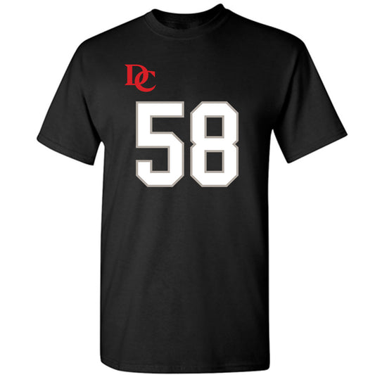 Davidson - NCAA Football : Ethan Greer - Black Replica Shersey T-Shirt