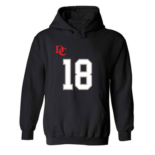 Davidson - NCAA Football : Dante Sellari - Black Replica Shersey Hooded Sweatshirt