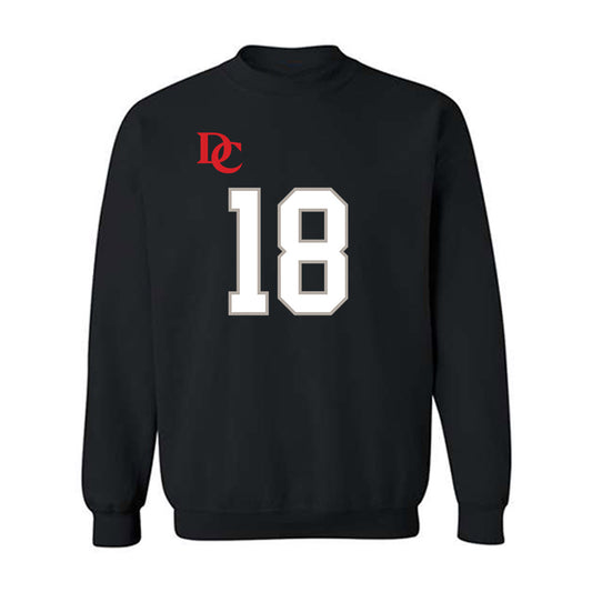 Davidson - NCAA Football : Jacary Lightsey - Black Replica Shersey Crewneck Sweatshirt