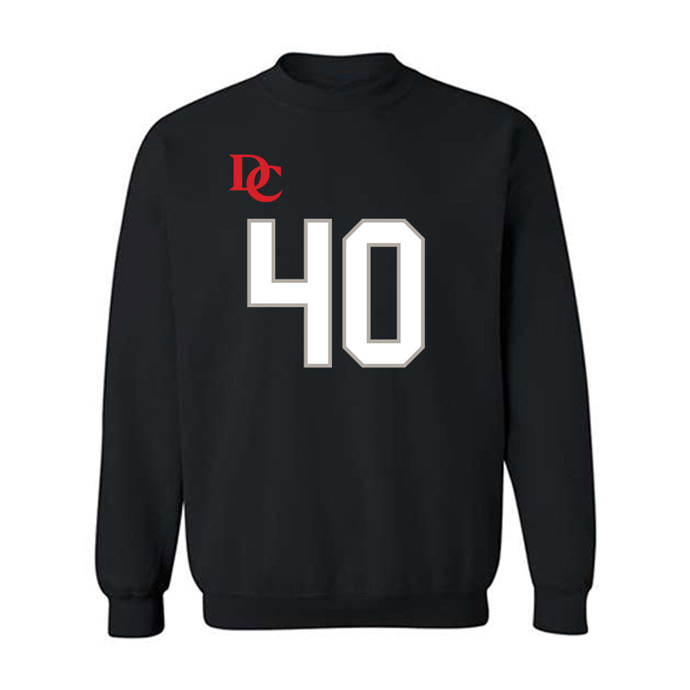 Davidson - NCAA Football : Carius McClain - Black Replica Shersey Crewneck Sweatshirt