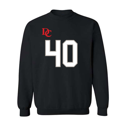 Davidson - NCAA Football : Carius McClain - Black Replica Shersey Crewneck Sweatshirt
