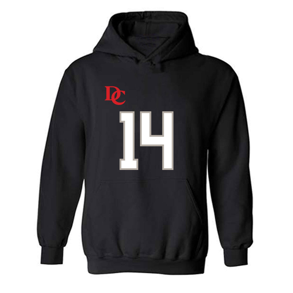 Davidson - NCAA Football : Isaiah Sepand - Black Replica Shersey Hooded Sweatshirt