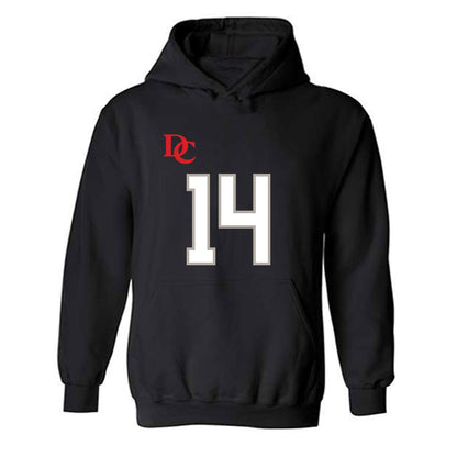 Davidson - NCAA Football : Isaiah Sepand - Black Replica Shersey Hooded Sweatshirt