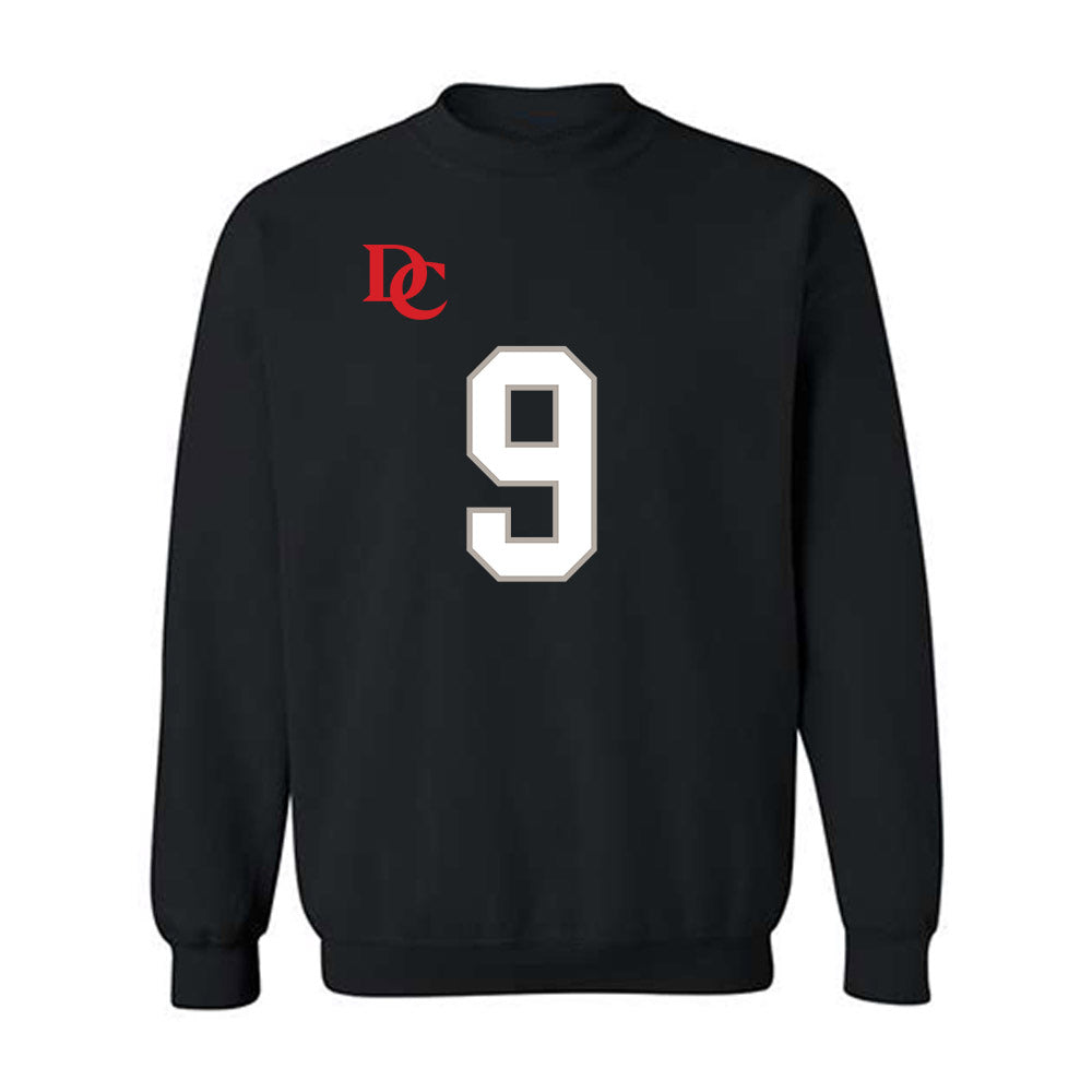 Davidson - NCAA Football : Landon Glezen - Black Replica Shersey Crewneck Sweatshirt-0