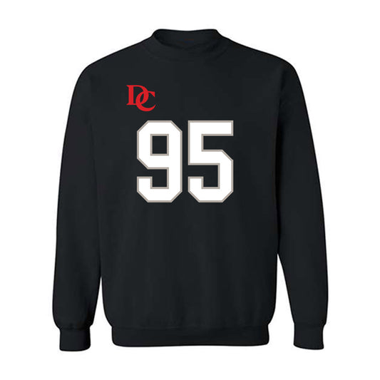 Davidson - NCAA Football : Josiah Jackson - Black Replica Shersey Crewneck Sweatshirt