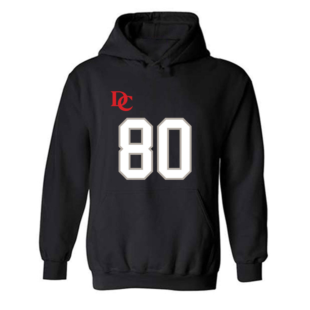 Davidson - NCAA Football : Xavier Vela - Black Replica Shersey Hooded Sweatshirt-0