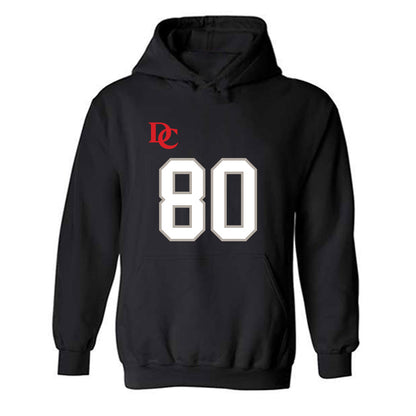 Davidson - NCAA Football : Xavier Vela - Black Replica Shersey Hooded Sweatshirt-0