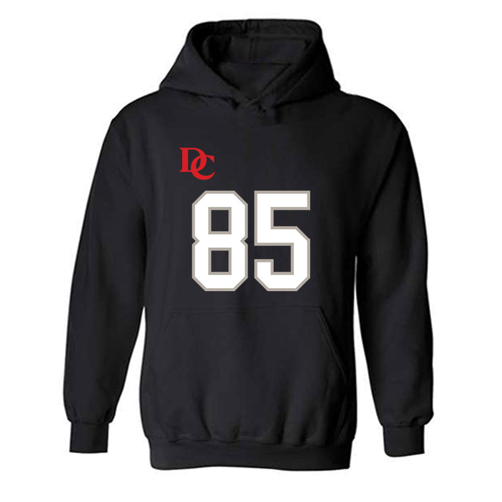 Davidson - NCAA Football : Jack Perozek - Black Replica Shersey Hooded Sweatshirt-0