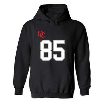 Davidson - NCAA Football : Jack Perozek - Black Replica Shersey Hooded Sweatshirt-0