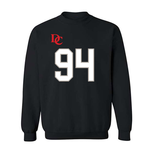 Davidson - NCAA Football : Grant Reeder - Black Replica Shersey Crewneck Sweatshirt