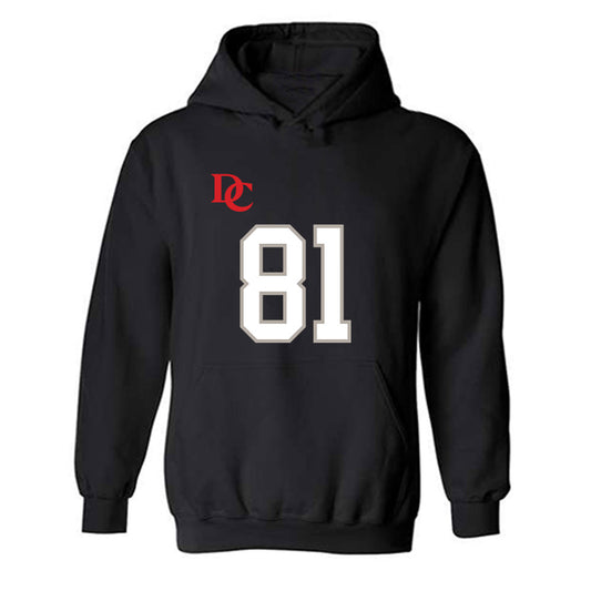 Davidson - NCAA Football : Alani Ajigbotosho - Black Replica Shersey Hooded Sweatshirt