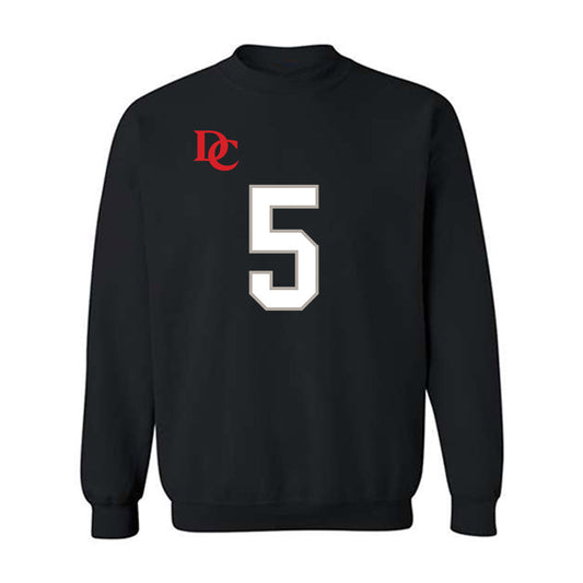 Davidson - NCAA Football : Coulter Cleland - Black Replica Shersey Crewneck Sweatshirt