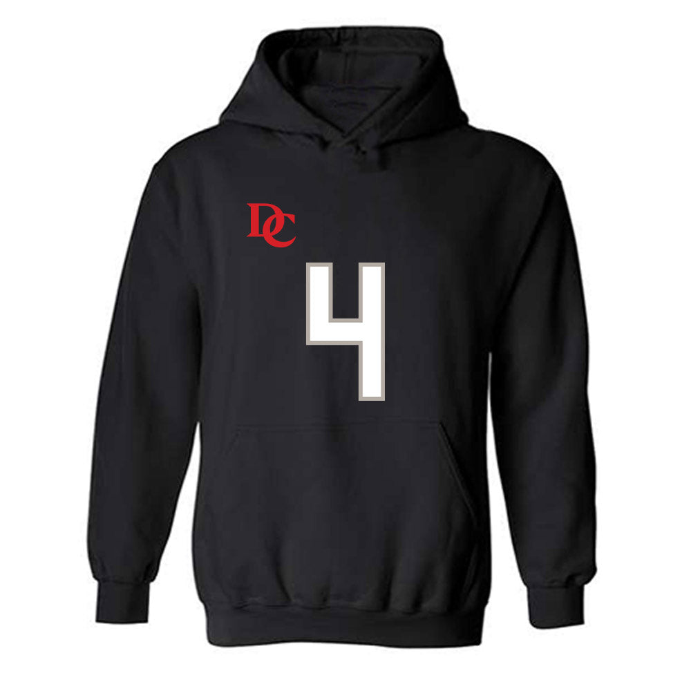 Davidson - NCAA Football : Tahir Henry - Black Replica Shersey Hooded Sweatshirt