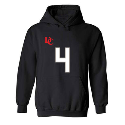 Davidson - NCAA Football : Tahir Henry - Black Replica Shersey Hooded Sweatshirt