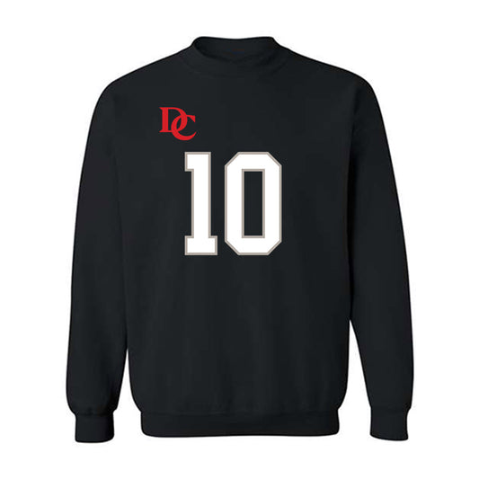 Davidson - NCAA Football : AJ Adams - Black Replica Shersey Crewneck Sweatshirt