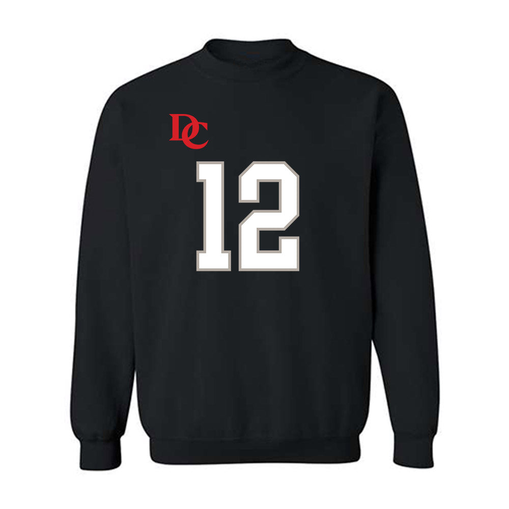 Davidson - NCAA Football : Christian Lyons - Black Replica Shersey Crewneck Sweatshirt-0