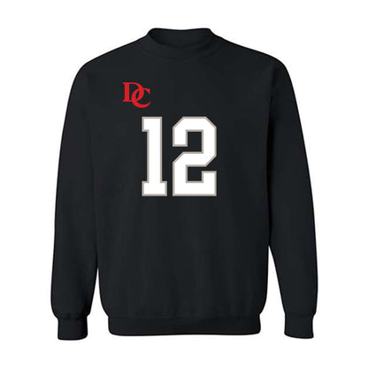Davidson - NCAA Football : Christian Lyons - Black Replica Shersey Crewneck Sweatshirt-0
