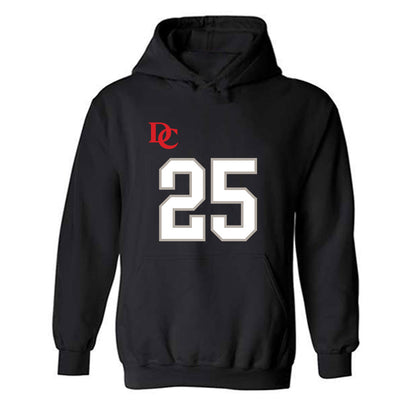 Davidson - NCAA Football : Shay Ragland - Black Replica Shersey Hooded Sweatshirt-0