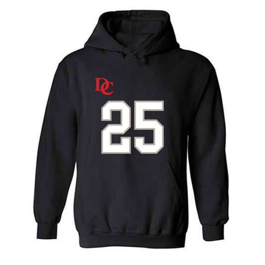 Davidson - NCAA Football : Shay Ragland - Black Replica Shersey Hooded Sweatshirt-0