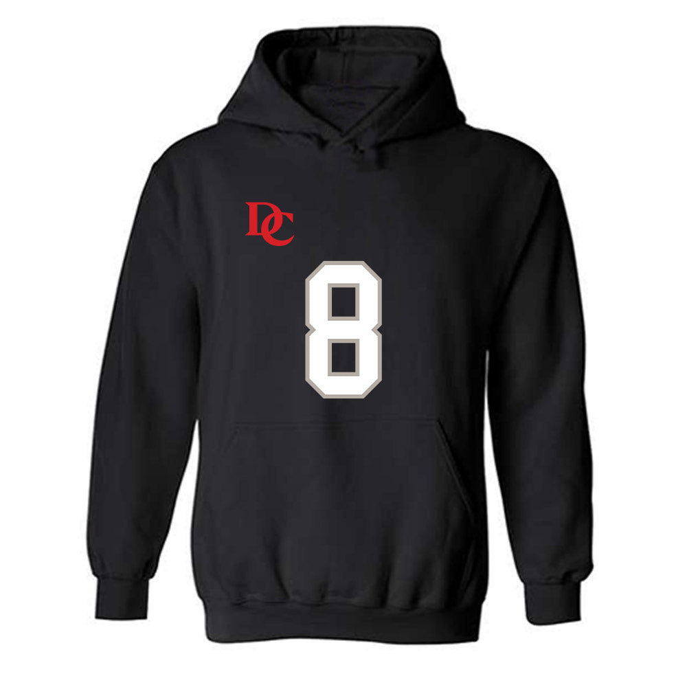 Davidson - NCAA Football : Andrew Frazier - Black Replica Shersey Hooded Sweatshirt