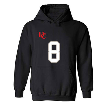 Davidson - NCAA Football : Andrew Frazier - Black Replica Shersey Hooded Sweatshirt