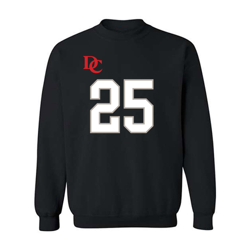 Davidson - NCAA Football : Aaron Carey - Black Replica Shersey Crewneck Sweatshirt