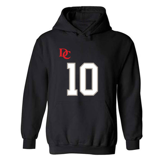 Davidson - NCAA Football : AJ Adams - Black Replica Shersey Hooded Sweatshirt