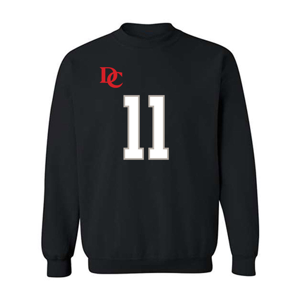 Davidson - NCAA Football : Brody Reina - Black Replica Shersey Crewneck Sweatshirt