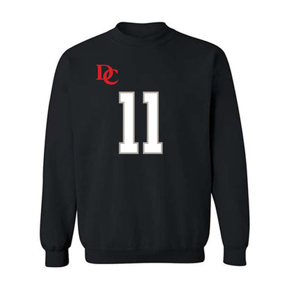 Davidson - NCAA Football : Brody Reina - Black Replica Shersey Crewneck Sweatshirt