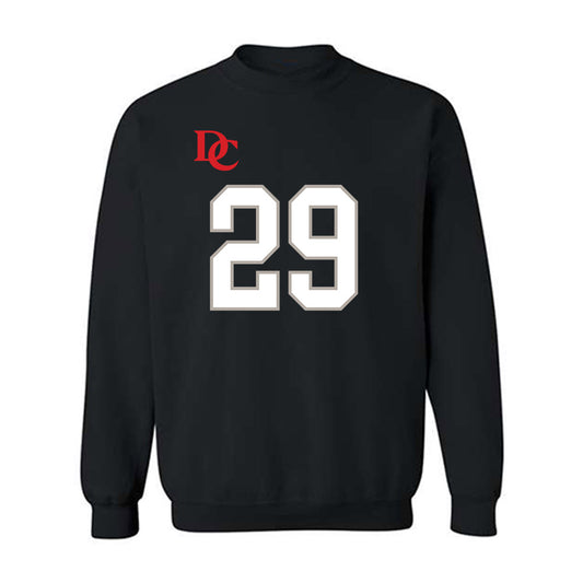 Davidson - NCAA Football : Carter Simko - Black Replica Shersey Crewneck Sweatshirt-0