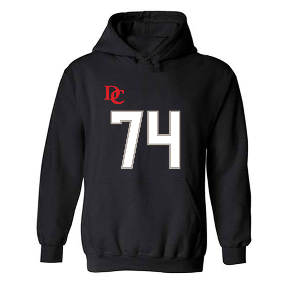 Davidson - NCAA Football : Kyler Herring - Black Replica Shersey Hooded Sweatshirt-0
