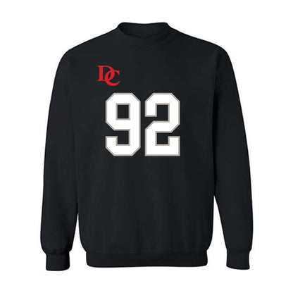 Davidson - NCAA Football : Christian Hayes - Black Replica Shersey Crewneck Sweatshirt-0