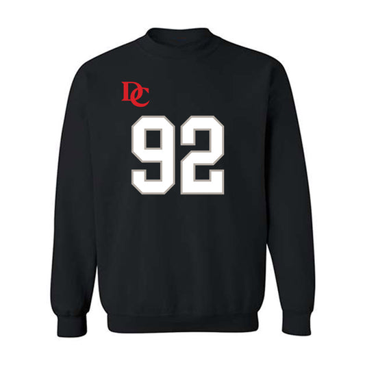 Davidson - NCAA Football : Christian Hayes - Black Replica Shersey Crewneck Sweatshirt-0