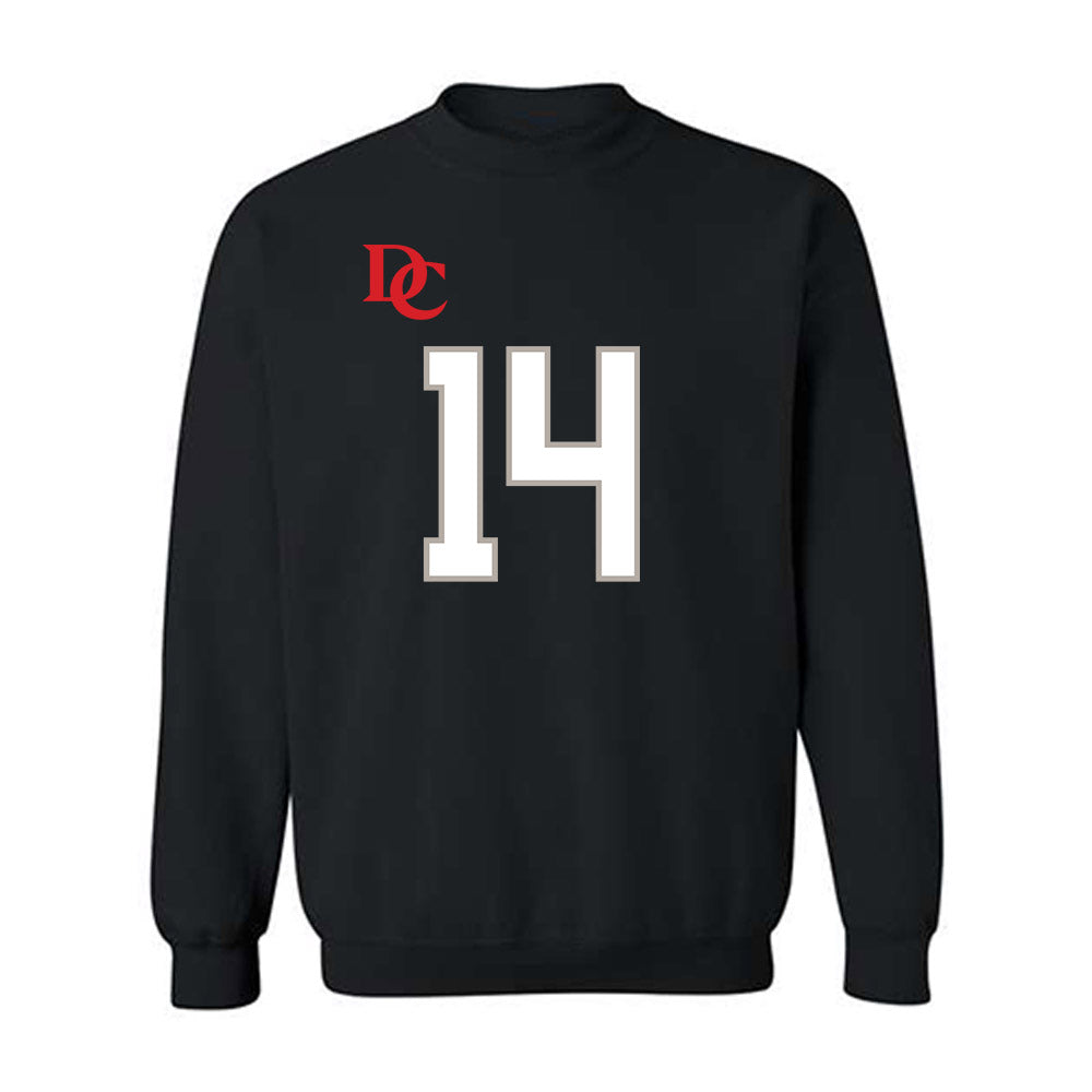 Davidson - NCAA Football : Isaiah Sepand - Black Replica Shersey Crewneck Sweatshirt