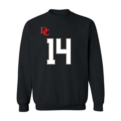 Davidson - NCAA Football : Isaiah Sepand - Black Replica Shersey Crewneck Sweatshirt