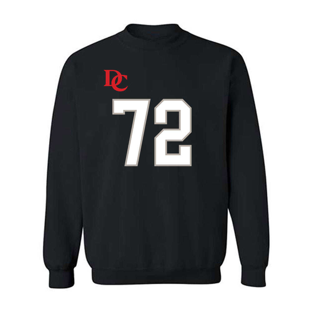 Davidson - NCAA Football : Liam Turner - Black Replica Shersey Crewneck Sweatshirt