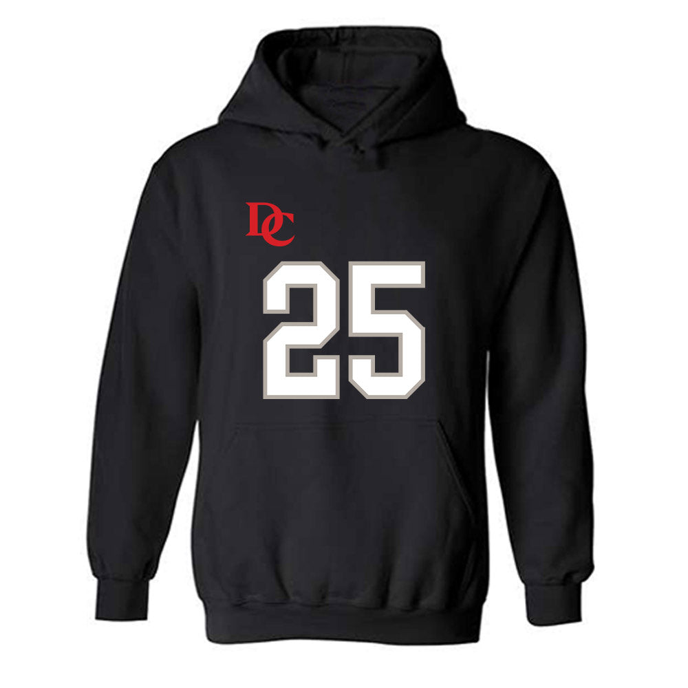 Davidson - NCAA Football : Aaron Carey - Black Replica Shersey Hooded Sweatshirt