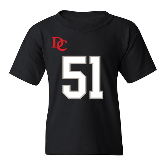 Davidson - NCAA Football : Tom Luther - Black Replica Shersey Youth T-Shirt