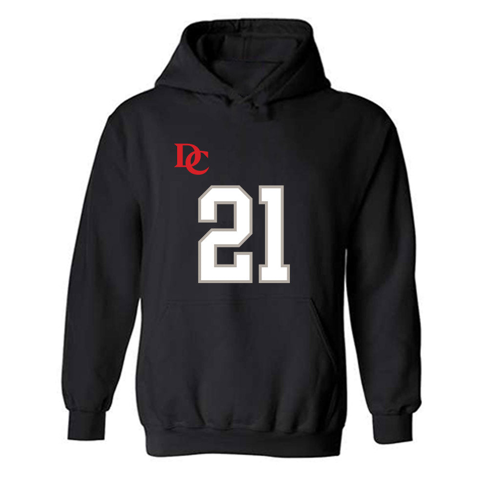 Davidson - NCAA Football : Caiden Collins - Black Replica Shersey Hooded Sweatshirt-0