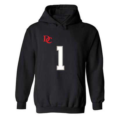 Davidson - NCAA Football : Jaleel Sales - Black Replica Shersey Hooded Sweatshirt