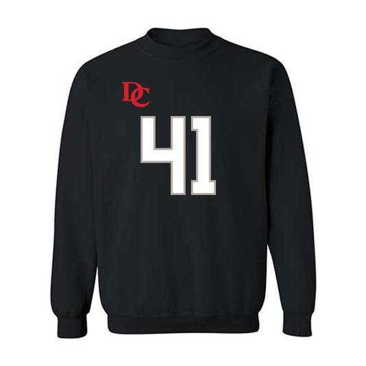 Davidson - NCAA Football : Darryn Kindles - Black Replica Shersey Crewneck Sweatshirt