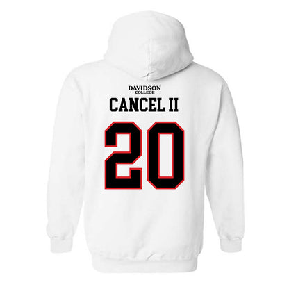 Davidson - NCAA Football : Quinton Cancel II - White Replica Shersey Hooded Sweatshirt