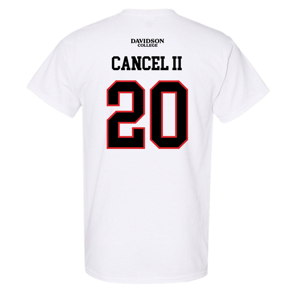 Davidson - NCAA Football : Quinton Cancel II - White Replica Shersey T-Shirt