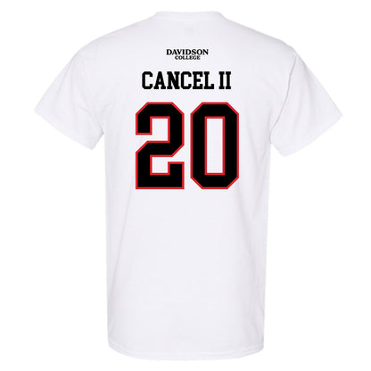 Davidson - NCAA Football : Quinton Cancel II - White Replica Shersey T-Shirt