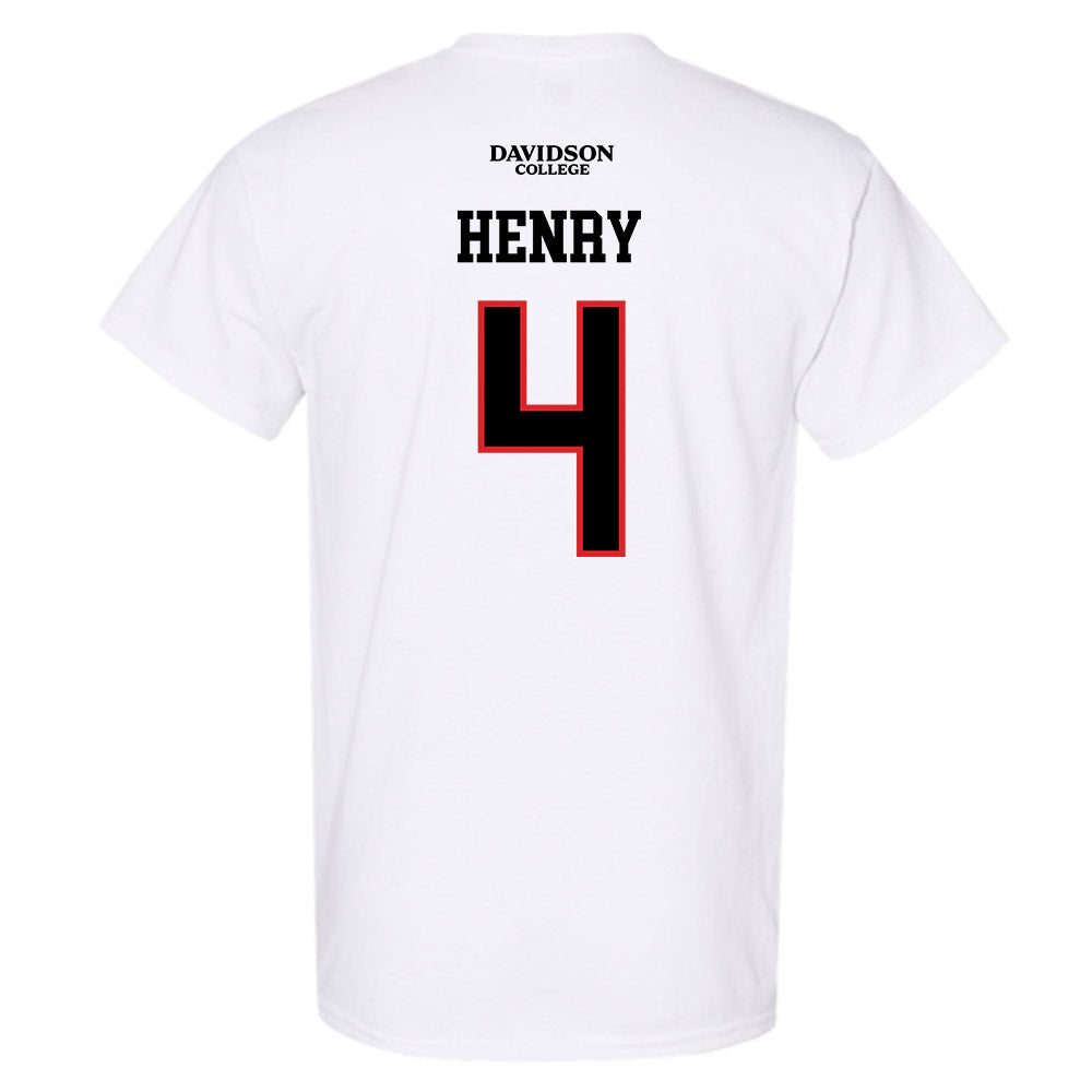 Davidson - NCAA Football : Tahir Henry - White Replica Shersey T-Shirt