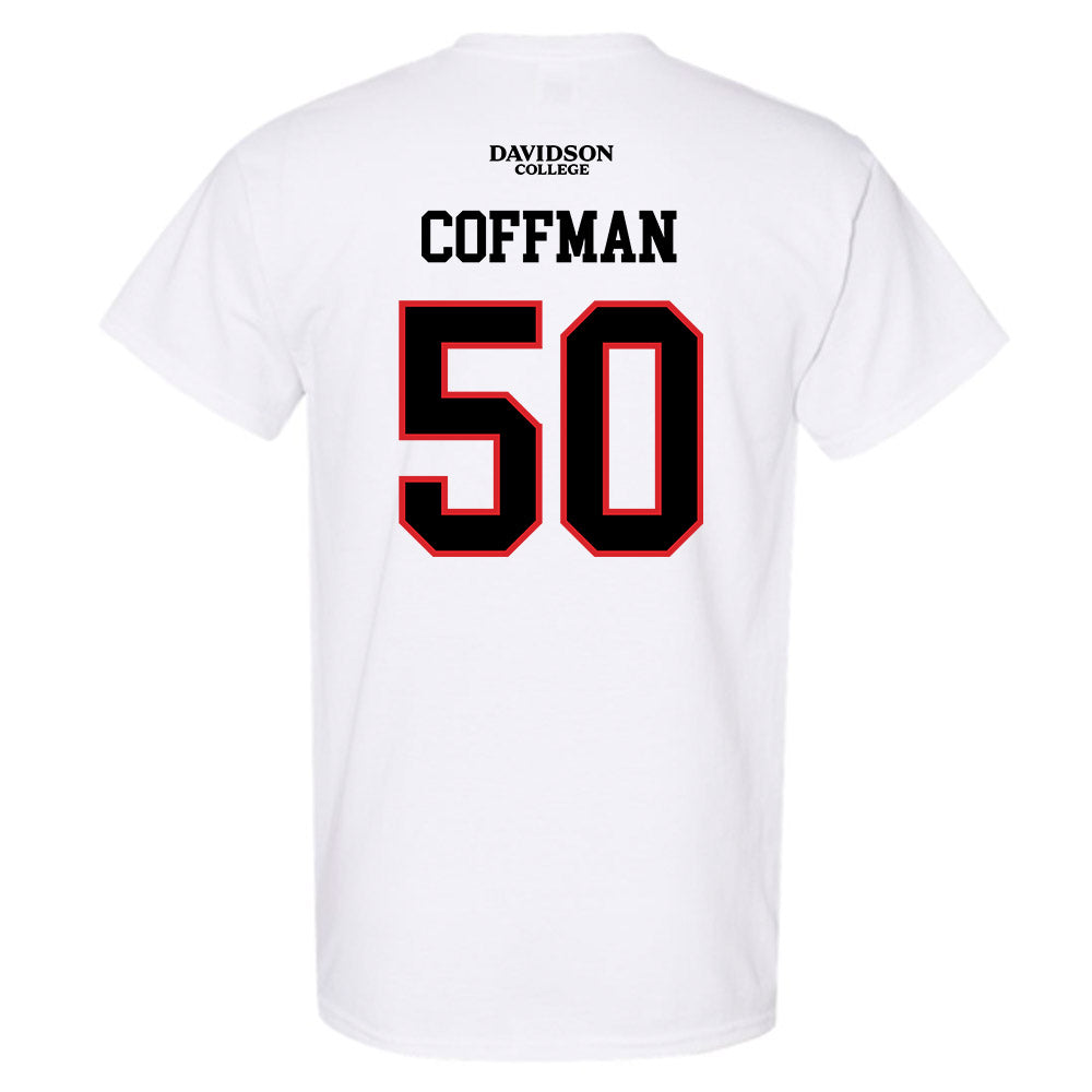 Davidson - NCAA Football : Carson Coffman - White Replica Shersey T-Shirt-1