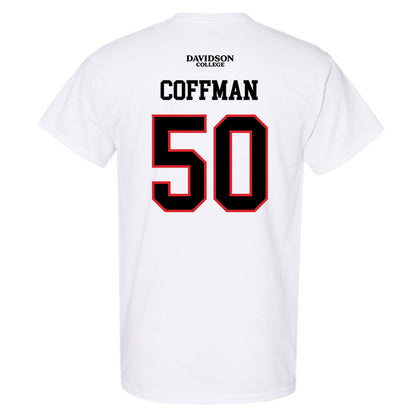 Davidson - NCAA Football : Carson Coffman - White Replica Shersey T-Shirt-1