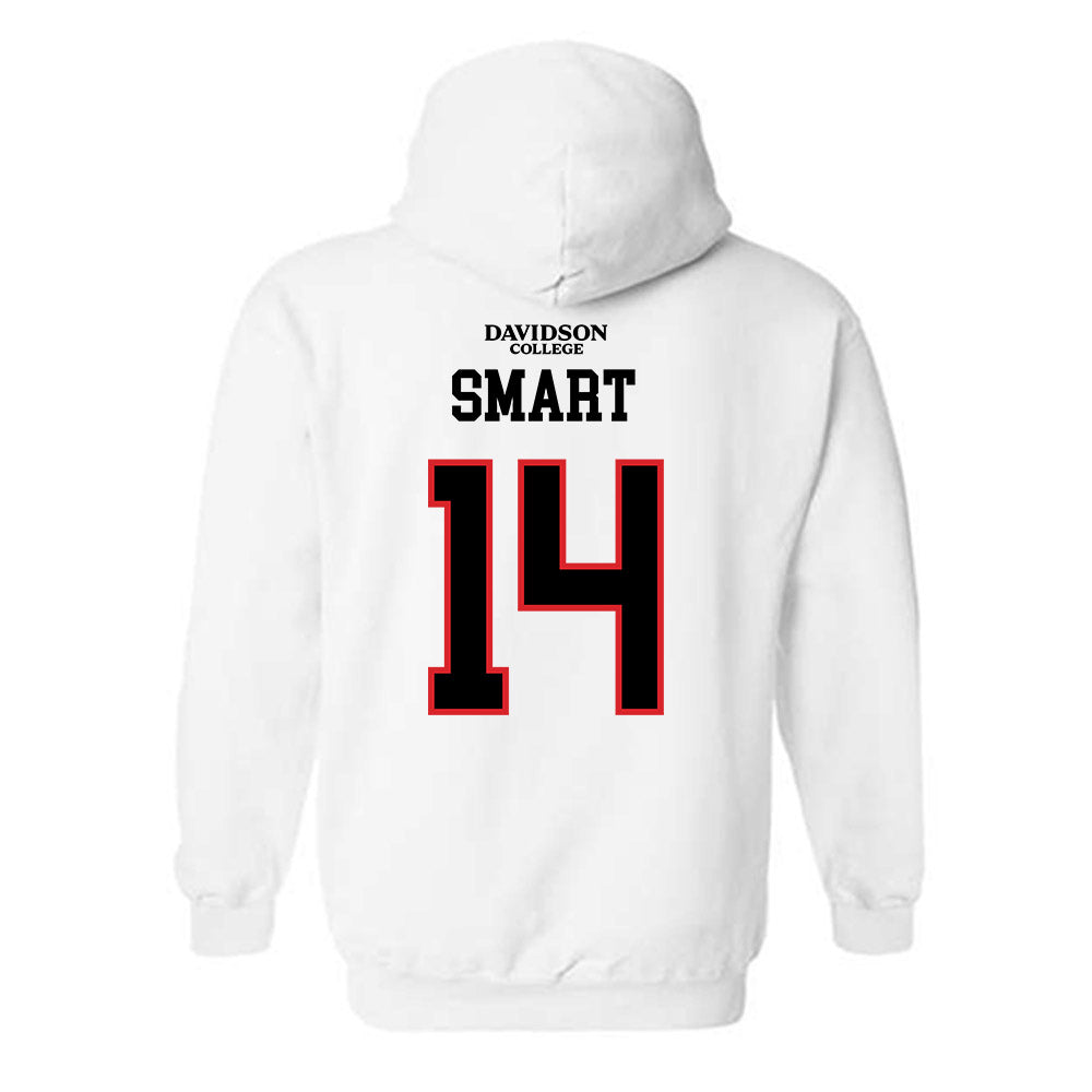 Davidson - NCAA Football : Landon Smart - White Replica Shersey Hooded Sweatshirt